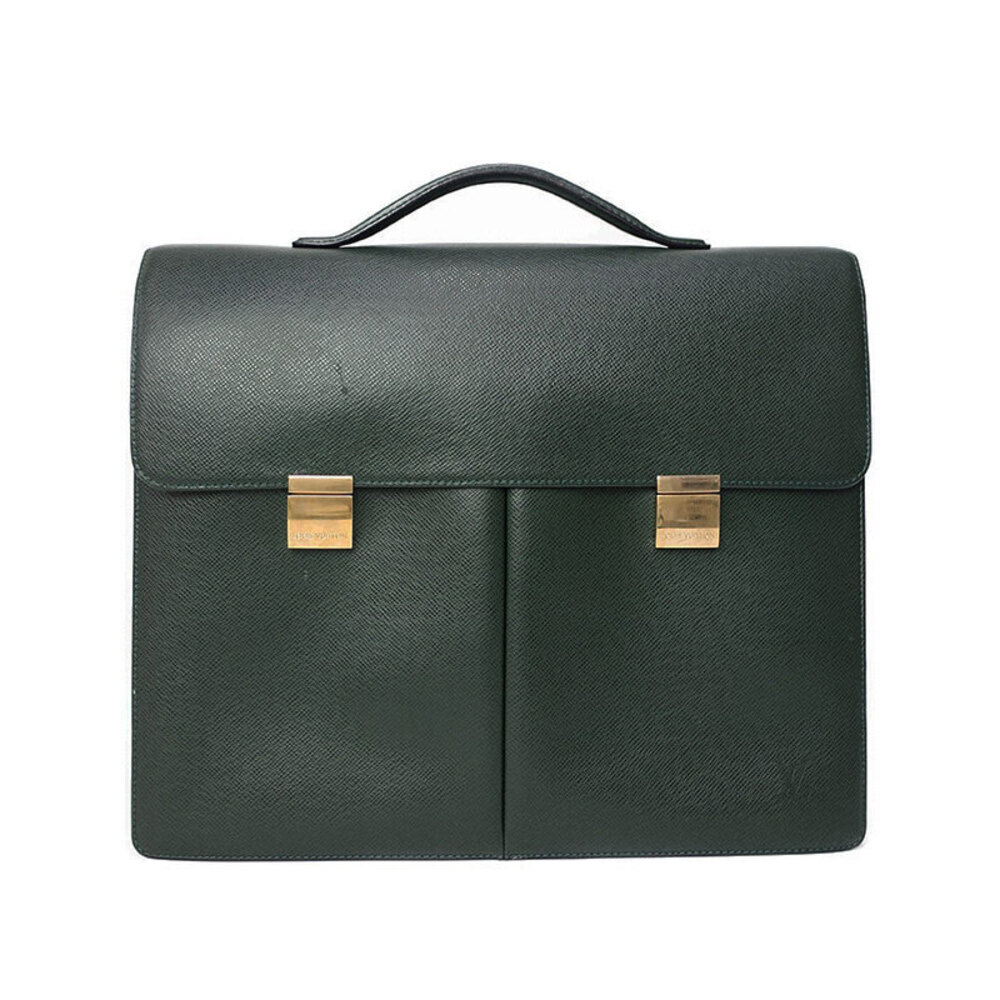 Louis Vuitton Taiga Black Leather Serviette Kazan Briefcase Business Bag